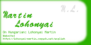 martin lohonyai business card